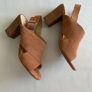 Tan Strappy Heels by Adam Tucker